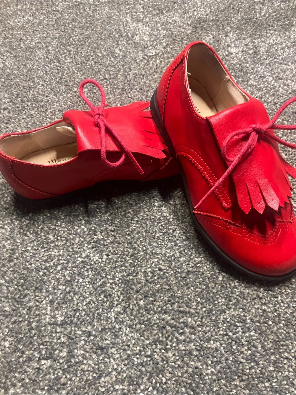 Kids Red Tassel Dress Shoes hand crafted in Spain